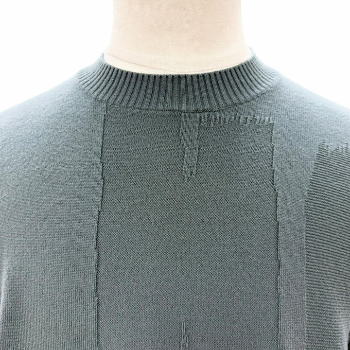 未使用品▼HERMES エルメス カシミヤ100% クルーネック プルオーバー ニットセーター カーキ S イタリア製 メンズ