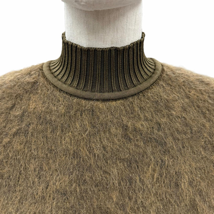 未使用品◇HERMES エルメス 2H2633DG バージンウール シルク モヘア 長袖 ジャギーニット セーター ブラウン 40 イタリア製 レディース