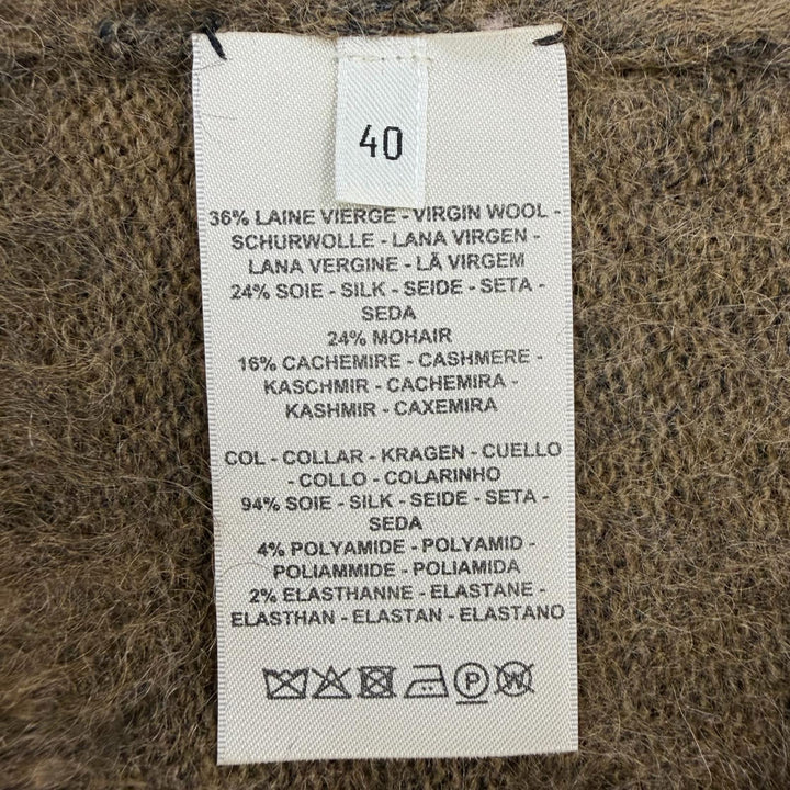 未使用品◇HERMES エルメス 2H2633DG バージンウール シルク モヘア 長袖 ジャギーニット セーター ブラウン 40 イタリア製 レディース