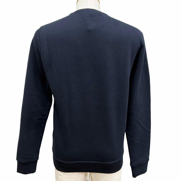 未使用品□HERMES エルメス 23SS Chevaux en Symetrie ラムレザーパッチ スウェットシャツ トレーナー ネイビー XXS イタリア製 メンズ