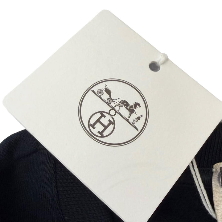 未使用品□HERMES エルメス 23SS Chevaux en Symetrie ラムレザーパッチ スウェットシャツ トレーナー ネイビー XXS イタリア製 メンズ
