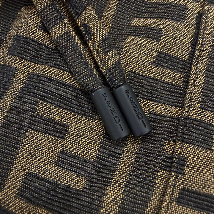 未使用品▼FENDI フェンディ FB0479 FFロゴ ズッカ柄 ロゴワッペン付き センタープレス スラックス イージーパンツ ブラウン 50 正規品