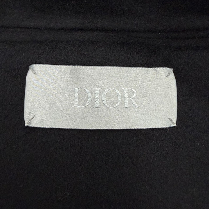 極美品▼DIOR ディオール オム 933C224A3225 カシミヤ100% ロゴ入りボタン シングルジャケット テーラード ブラック 46 正規品 メンズ