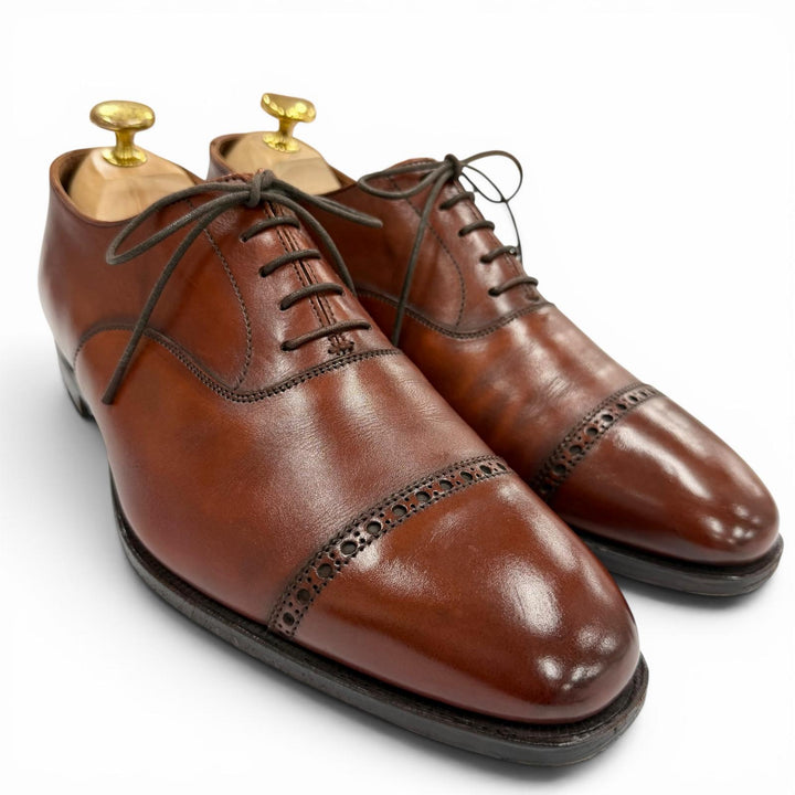 【ドンドン見直し】美品▼CROCKETT&amp;JONES クロケットアンドジョーンズ Belgrave ストレートチップ レースアップ 内羽根 レザーシューズ 6