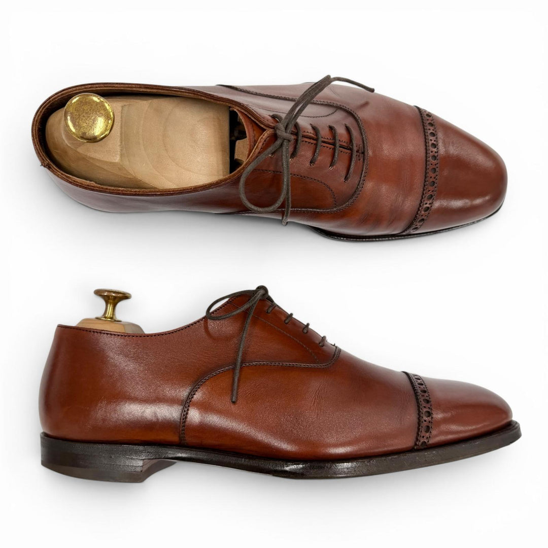【ドンドン見直し】美品▼CROCKETT&amp;JONES クロケットアンドジョーンズ Belgrave ストレートチップ レースアップ 内羽根 レザーシューズ 6