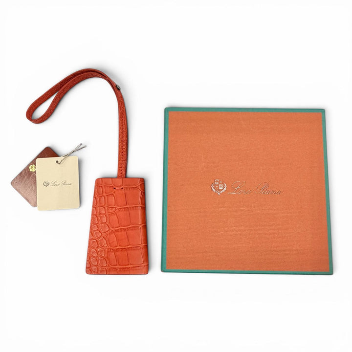 未使用品◇Loro Piana ロロピアーナ FAL4571 クロコダイル レザー キーケース キーホルダー レッド系 イタリア製 レディース 箱付き