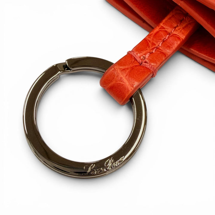 未使用品◇Loro Piana ロロピアーナ FAL4571 クロコダイル レザー キーケース キーホルダー レッド系 イタリア製 レディース 箱付き