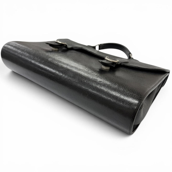 美品□CHROME HEARTS クロムハーツ レザー 一部SV925 ガンスリンガー CHプラス ブリーフケース ハンドバッグ ブラック 重量1565g メンズ
