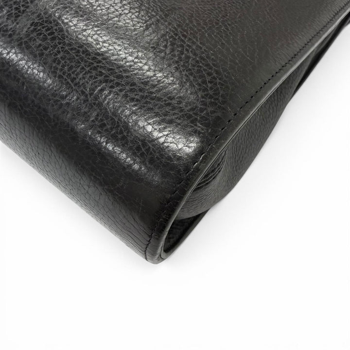 美品□CHROME HEARTS クロムハーツ レザー 一部SV925 ガンスリンガー CHプラス ブリーフケース ハンドバッグ ブラック 重量1565g メンズ