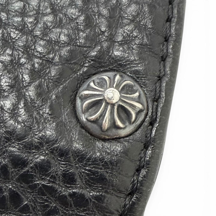 美品□CHROME HEARTS クロムハーツ レザー 一部SV925 ガンスリンガー CHプラス ブリーフケース ハンドバッグ ブラック 重量1565g メンズ