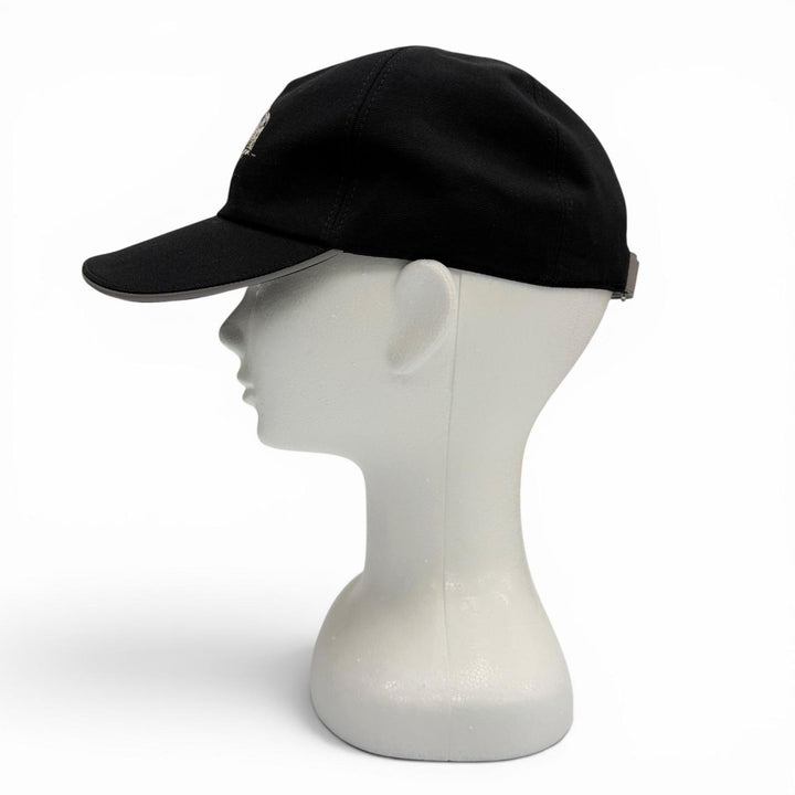 極美品▼DIOR ディオール オム 243C904I4511 コットン100% レザー使い ロゴプリント帽子 キャップ ブラック M イタリア製 正規品 メンズ