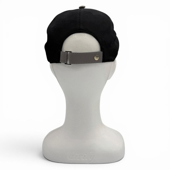 極美品▼DIOR ディオール オム 243C904I4511 コットン100% レザー使い ロゴプリント帽子 キャップ ブラック M イタリア製 正規品 メンズ