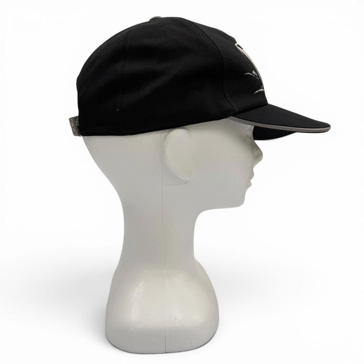 極美品▼DIOR ディオール オム 243C904I4511 コットン100% レザー使い ロゴプリント帽子 キャップ ブラック M イタリア製 正規品 メンズ