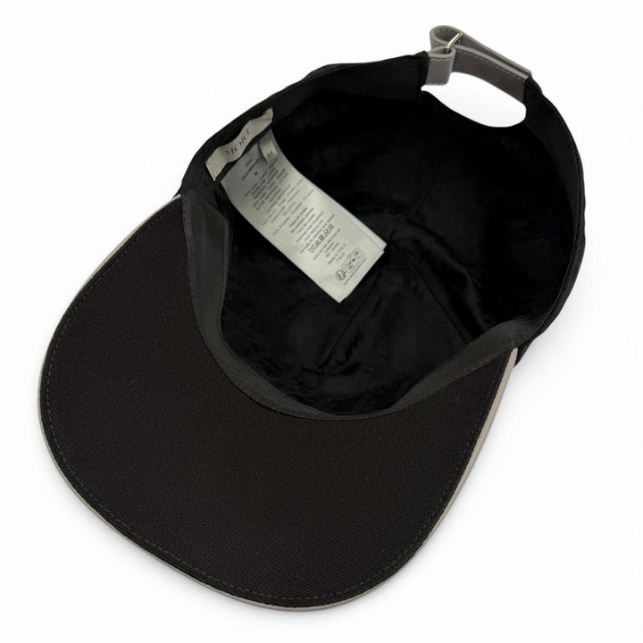 極美品▼DIOR ディオール オム 243C904I4511 コットン100% レザー使い ロゴプリント帽子 キャップ ブラック M イタリア製 正規品 メンズ