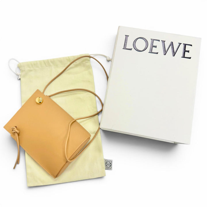 未使用品△LOEWE ロエベ CPBPR12X01 ペブル ダイスポケット クラシックカーフ アナグラム金具 ショルダーバッグ ウォームデザート 箱袋付