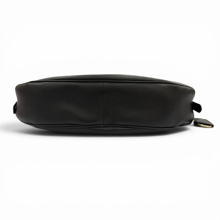 極美品◇PRADA プラダ 1BC255 ドゥミリュンヌ トライアングルロゴ レザー ショルダーバッグ ブラック イタリア製 レディース 保存袋付き