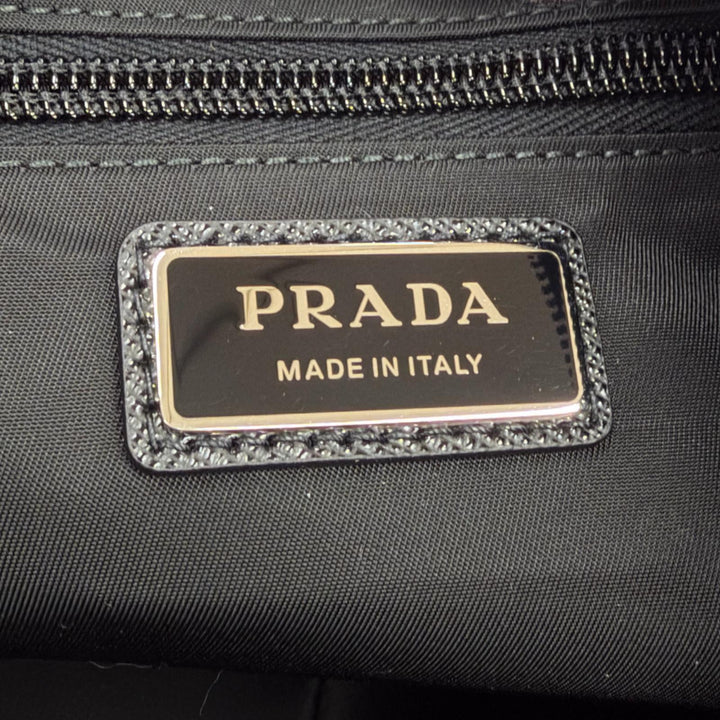 極美品▼PRADA プラダ 2VH191 ナイロン レザー トライアングルロゴ 三角プレート Re-Nylon ショルダーバッグ ブラック イタリア製 メンズ