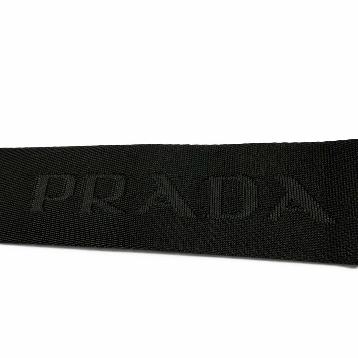 極美品▼PRADA プラダ 2VH191 ナイロン レザー トライアングルロゴ 三角プレート Re-Nylon ショルダーバッグ ブラック イタリア製 メンズ