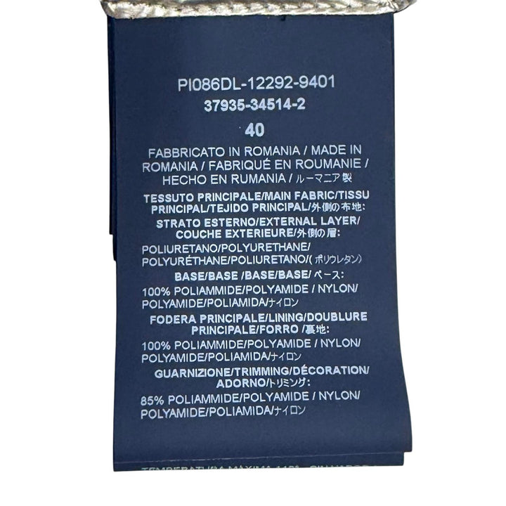 極美品★Herno ヘルノ PI086DL Laminar ラミナー ロゴZIP スタンドカラー ダウンジャケット アウター シルバー 40 正規品 レディース
