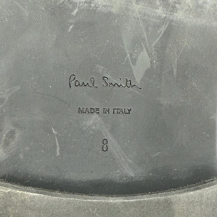 極美品▼Paul Smith ポールスミス ファー装飾 レースアップ チロリアンシューズ レザーシューズ ブラック 8 イタリア製 メンズ