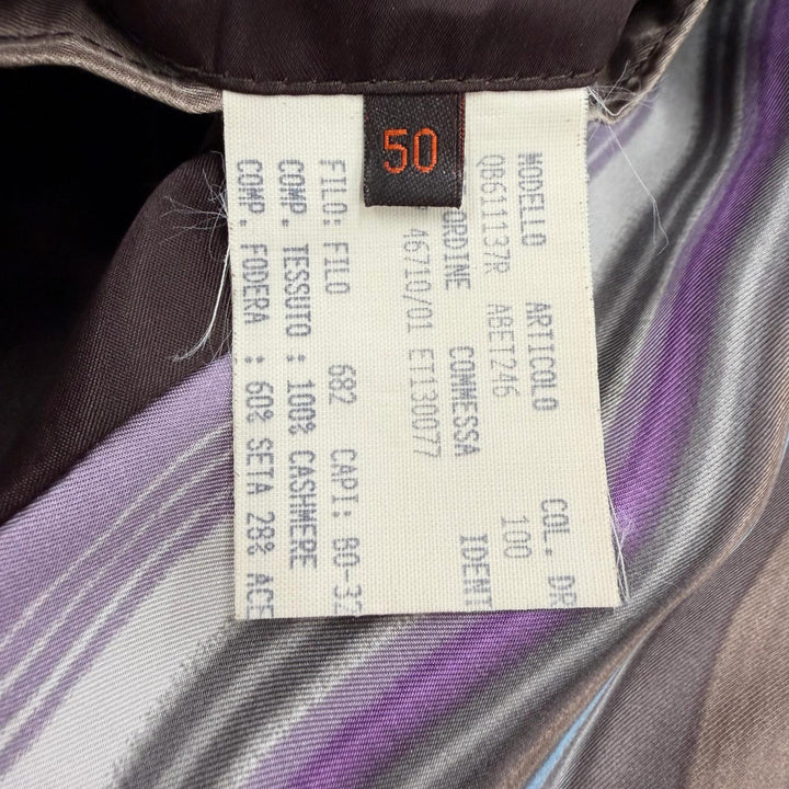 美品▼ETRO エトロ カシミヤ100% 裏地シルク シングル チェスターコート ダークブラウン 50 メンズ シンプル ビジネス◎