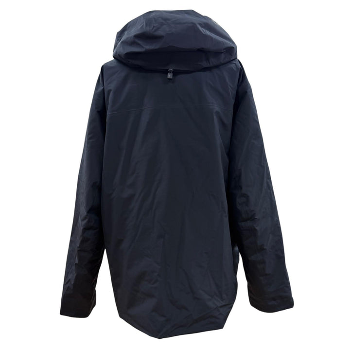 美品▼ARC TERYX アークテリクス X000007430 MACAI LIGHT WEIGHT JACKET ロゴ刺繍 フーデッド ZIP ダウンジャケット ブラック XL 正規品