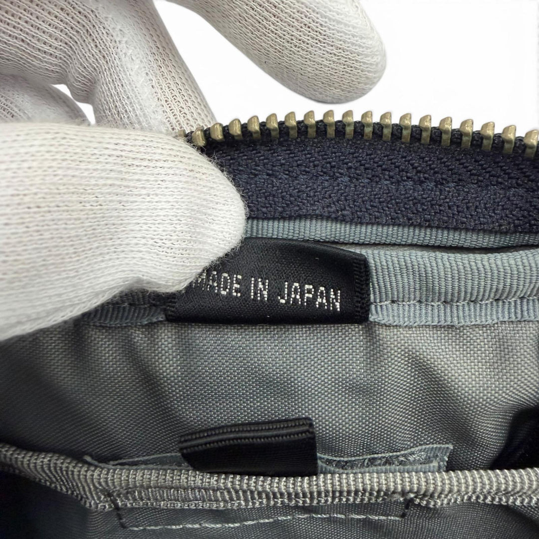 極美品▼PORTER ポーター LIFT WAIST BAG リフト ナイロンツイル レザー ボディバッグ ウエストバッグ ダークネイビー　メンズ