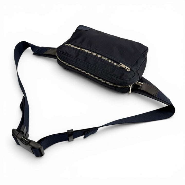 極美品▼PORTER ポーター LIFT WAIST BAG リフト ナイロンツイル レザー ボディバッグ ウエストバッグ ダークネイビー　メンズ