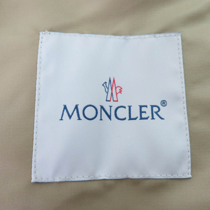 極美品☆MONCLER モンクレール 23SS VILLEREST ロゴワッペン・フード付 トレンチコート ベージュ 2 イタリア製 正規品 レディース