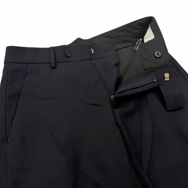未使用品□DIOR ディオール オム 013C120A4441 ウール モヘア シングル スラックス トラウザーズパンツ ネイビー 44 イタリア製 正規品