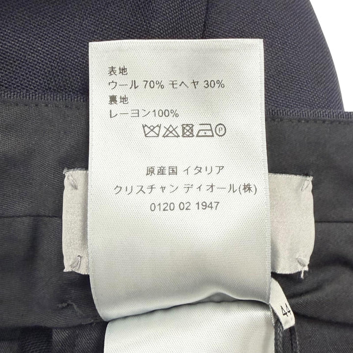 未使用品□DIOR ディオール オム 013C120A4441 ウール モヘア シングル スラックス トラウザーズパンツ ネイビー 44 イタリア製 正規品