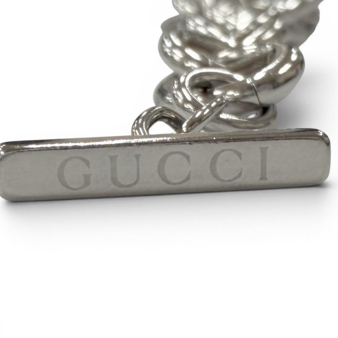 美品□GUCCI グッチ ヴィンテージ アンカーチェーン インターロッキングG ブレスレット アクセサリー シルバー メンズ レディース　