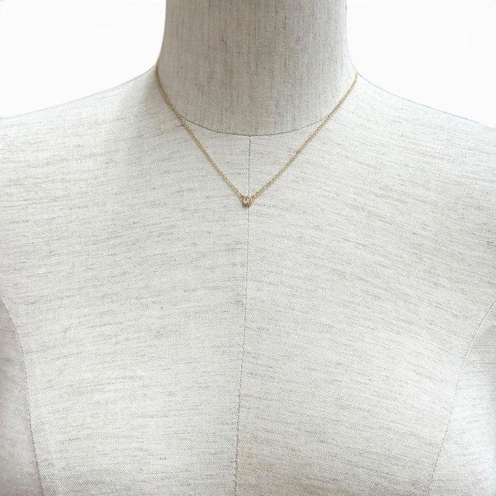 美品★TIFFANY&amp;Co. ティファニー エルサペレッティ バイザヤード 1P ダイヤ ネックレス AU750(PG) 約0.12ct ピンクゴールド 総重量2.1g