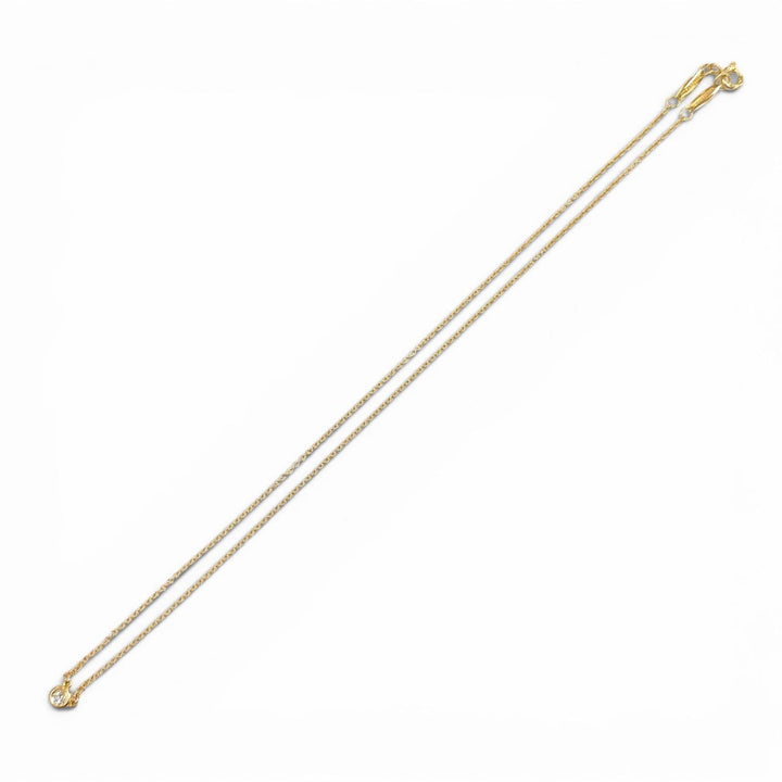 美品★TIFFANY&amp;Co. ティファニー エルサペレッティ バイザヤード 1P ダイヤ ネックレス AU750(PG) 約0.12ct ピンクゴールド 総重量2.1g