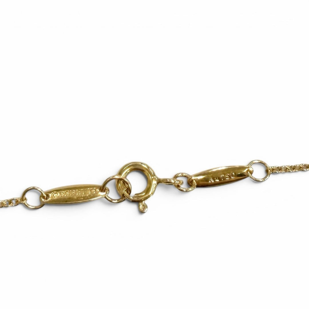 美品★TIFFANY&amp;Co. ティファニー エルサペレッティ バイザヤード 1P ダイヤ ネックレス AU750(PG) 約0.12ct ピンクゴールド 総重量2.1g