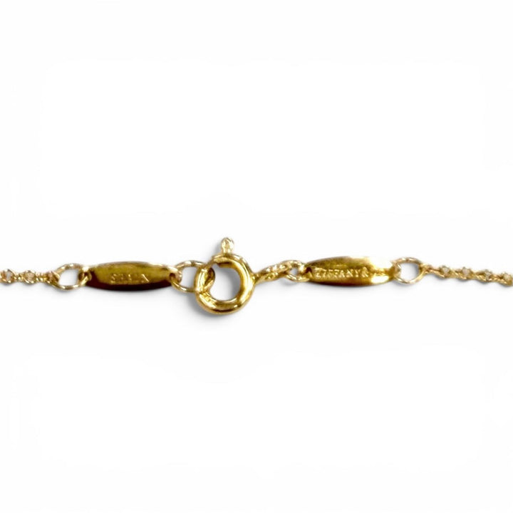 美品★TIFFANY&amp;Co. ティファニー エルサペレッティ バイザヤード 1P ダイヤ ネックレス AU750(PG) 約0.12ct ピンクゴールド 総重量2.1g
