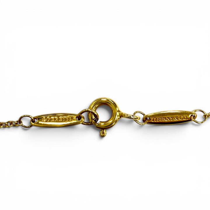 美品★TIFFANY&amp;Co. ティファニー エルサペレッティ バイザヤード 1P ダイヤ ネックレス 750(YG) 約0.03ct 直径約3.4㎜ 総重量1.98g