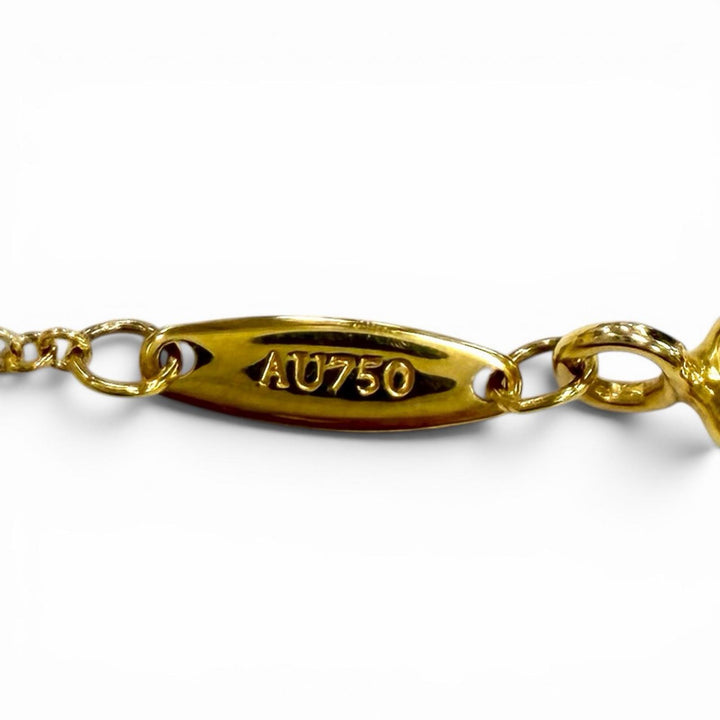 美品★TIFFANY&amp;Co. ティファニー エルサペレッティ バイザヤード 1P ダイヤ ネックレス 750(YG) 約0.03ct 直径約3.4㎜ 総重量1.98g