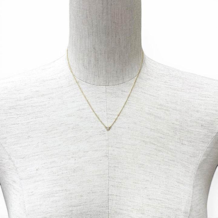 美品★TIFFANY&amp;Co. ティファニー エルサペレッティ バイザヤード 1P ダイヤ ネックレス 750(YG) 約0.05ct 直径約3.9㎜ 総重量1.88g