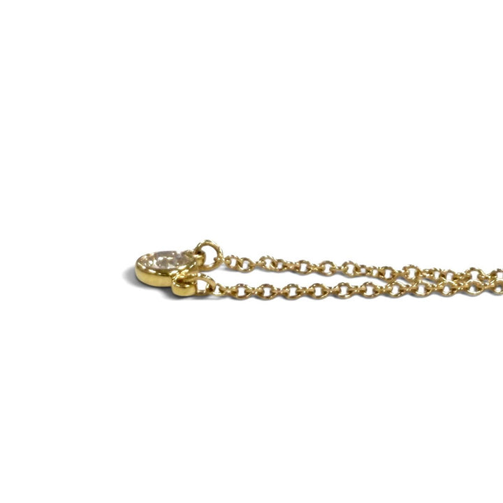 美品★TIFFANY&amp;Co. ティファニー エルサペレッティ バイザヤード 1P ダイヤ ネックレス 750(YG) 約0.05ct 直径約3.9㎜ 総重量1.88g