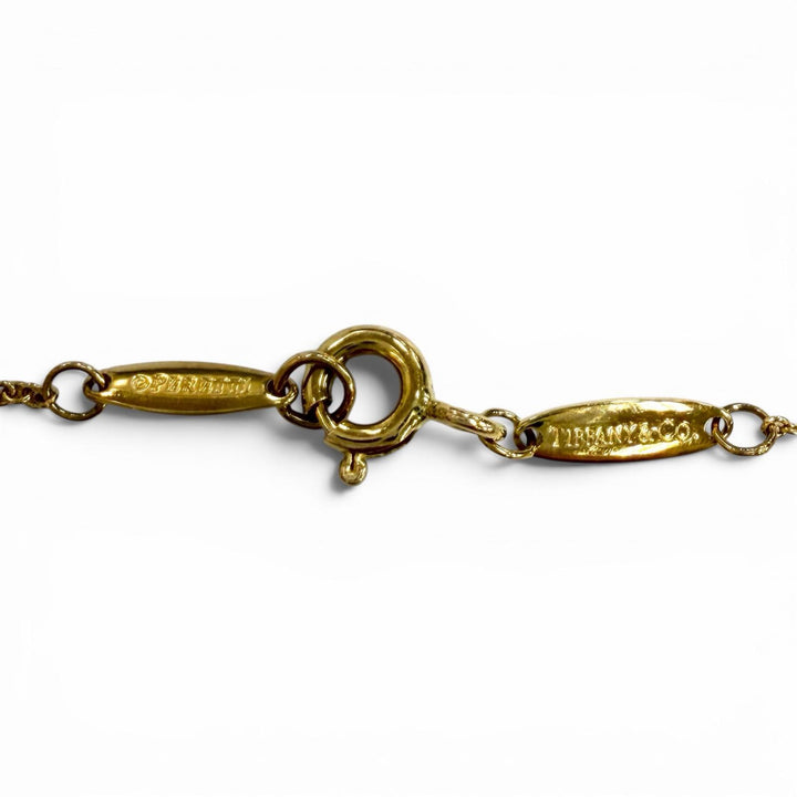 美品★TIFFANY&amp;Co. ティファニー エルサペレッティ バイザヤード 1P ダイヤ ネックレス 750(YG) 約0.05ct 直径約3.9㎜ 総重量1.88g