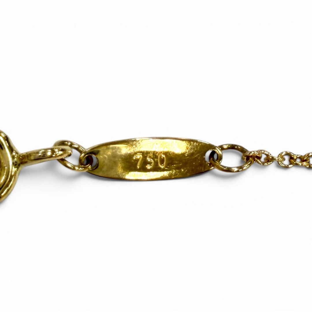 美品★TIFFANY&amp;Co. ティファニー エルサペレッティ バイザヤード 1P ダイヤ ネックレス 750(YG) 約0.05ct 直径約3.9㎜ 総重量1.88g