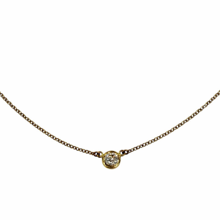 美品◇TIFFANY&amp;Co. ティファニー バイザヤード 750 YG ダイヤ1P約0.12ct 枠直径約4.45mm 09年1月購入 ネックレス 重量1.9g 箱・保存袋付