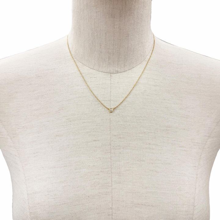 美品◇TIFFANY&amp;Co. ティファニー バイザヤード 750 YG ダイヤ1P約0.12ct 枠直径約4.45mm 09年1月購入 ネックレス 重量1.9g 箱・保存袋付