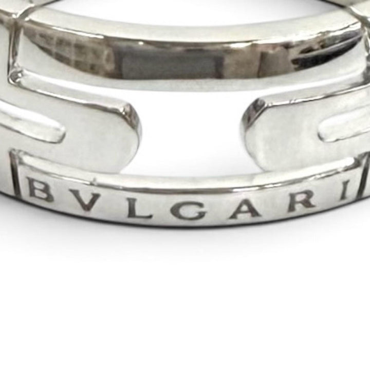 美品★BVLGARI ブルガリ AU750 パレンテシ オープンワーク リング 指輪 ホワイトゴールド 63（JP22号相当） 重量7.64g メンズ 箱付き