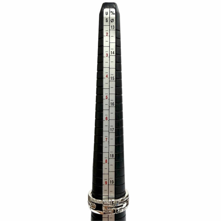 美品★BVLGARI ブルガリ AU750 パレンテシ オープンワーク リング 指輪 ホワイトゴールド 63（JP22号相当） 重量7.64g メンズ 箱付き