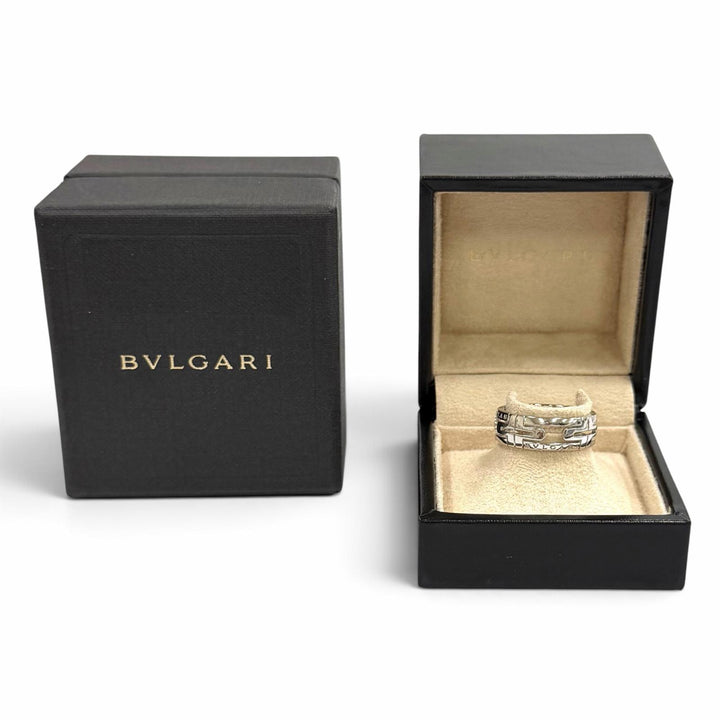 美品★BVLGARI ブルガリ AU750 パレンテシ オープンワーク リング 指輪 ホワイトゴールド 63（JP22号相当） 重量7.64g メンズ 箱付き
