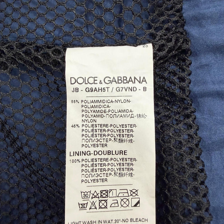 極美品▼DOLCE&amp;GABBANA ドルチェ＆ガッバーナ G9AH5T/G7VND 黒タグ ZIPUP ナイロンジャケット パーカー ネイビー 44 伊製 正規品 メンズ