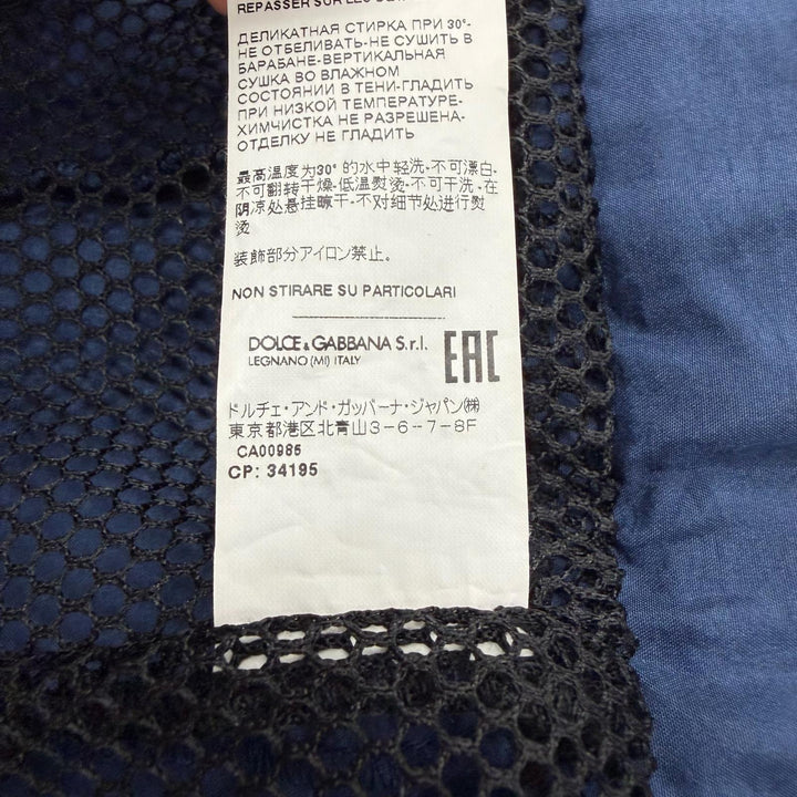極美品▼DOLCE&amp;GABBANA ドルチェ＆ガッバーナ G9AH5T/G7VND 黒タグ ZIPUP ナイロンジャケット パーカー ネイビー 44 伊製 正規品 メンズ