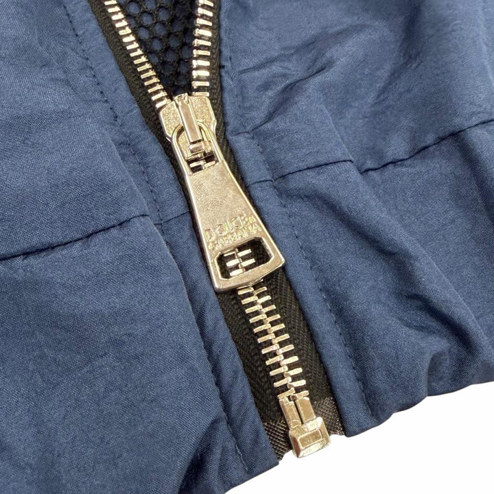 極美品▼DOLCE&amp;GABBANA ドルチェ＆ガッバーナ G9AH5T/G7VND 黒タグ ZIPUP ナイロンジャケット パーカー ネイビー 44 伊製 正規品 メンズ